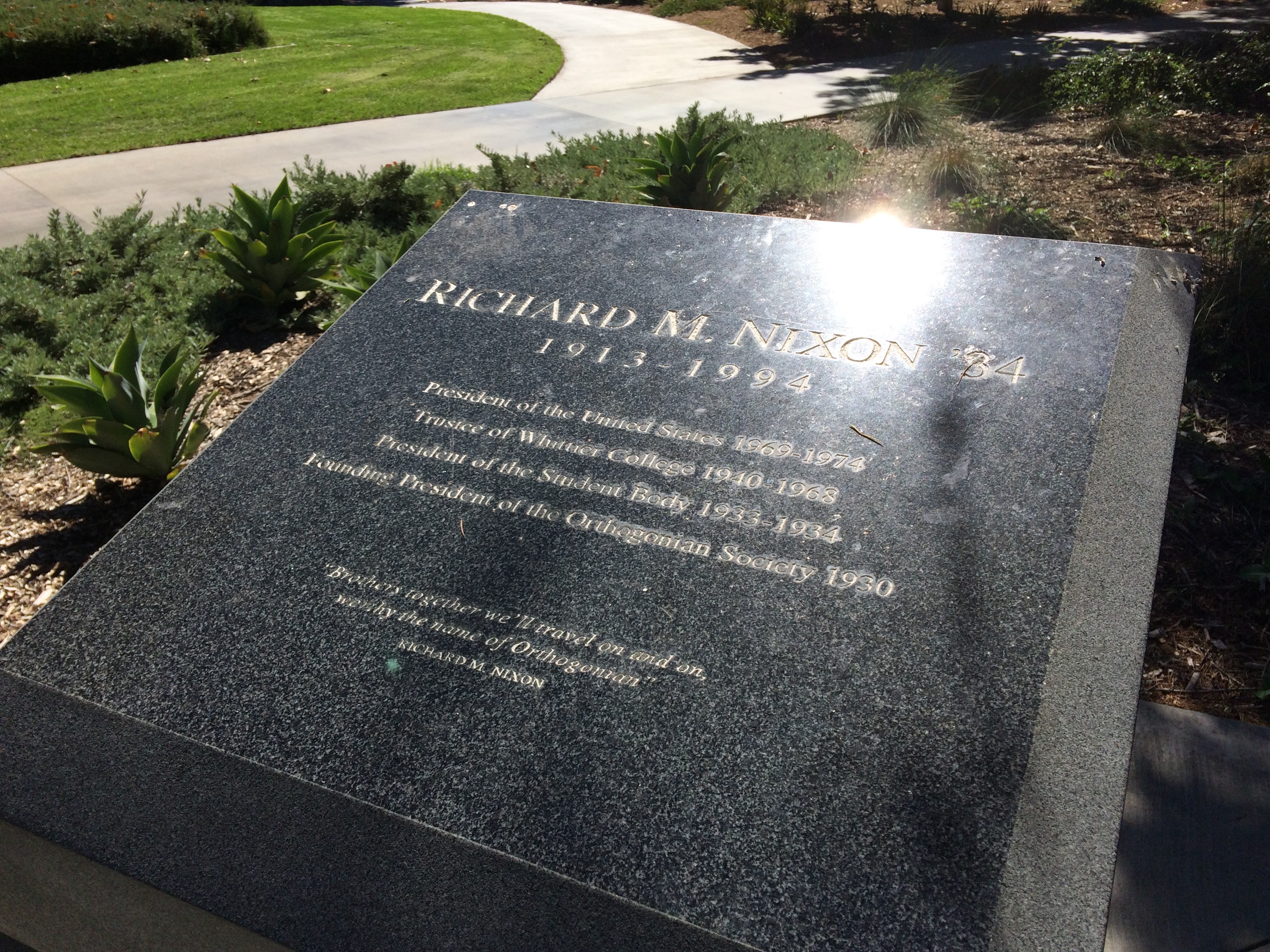 No one's visiting Nixon's memorial.