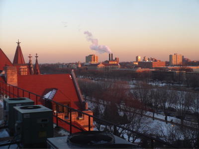 South over the Midway at dusk